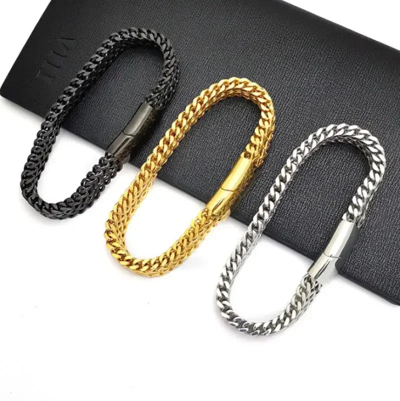 Men’s Silver Stainless Steel Chain Bracelet