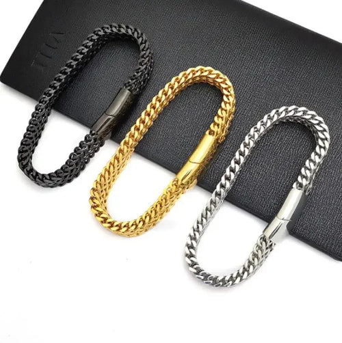 Men’s Silver Stainless Steel Chain Bracelet