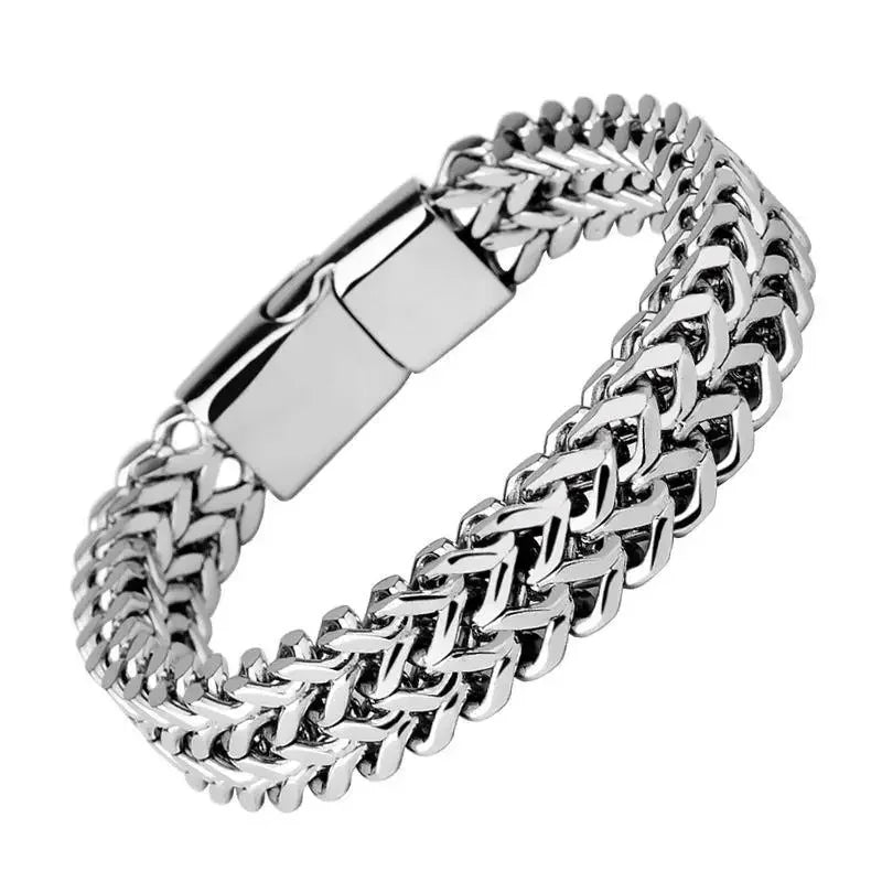 Men’s Silver Stainless Steel Chain Bracelet